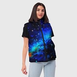 Женский жилет Живописный космос, цвет: 3D-черный — фото 2