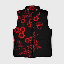 Женский жилет Ducati - red flowers