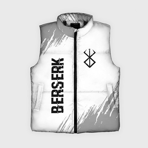 Женский жилет Berserk glitch на светлом фоне: надпись, символ / 3D-Черный – фото 1