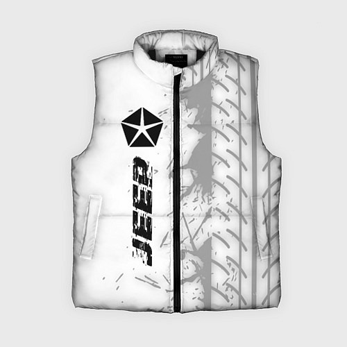 Женский жилет Jeep speed на светлом фоне со следами шин: по-верт / 3D-Черный – фото 1