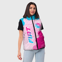 Женский жилет Fiat neon gradient style: надпись, символ, цвет: 3D-черный — фото 2