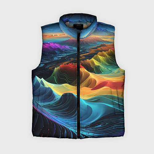 Женский жилет Цифровая природа / 3D-Светло-серый – фото 1