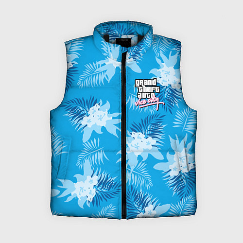 Женский жилет Цветочный паттерн - GTA vice city / 3D-Черный – фото 1