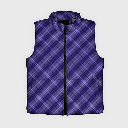 Женский жилет Синий тартан / 3D-Светло-серый – фото 1