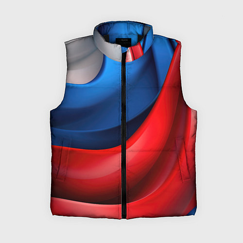 Женский жилет Объемная абстракция в цветах флага РФ / 3D-Черный – фото 1