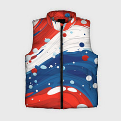 Женский жилет Брызги красок в цветах флага РФ