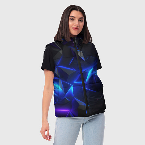 Женский жилет Blue dark neon / 3D-Красный – фото 3