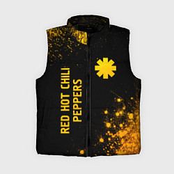 Женский жилет Red Hot Chili Peppers - gold gradient: надпись, си, цвет: 3D-черный