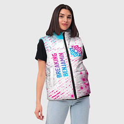 Женский жилет Breaking Benjamin neon gradient style: надпись, си, цвет: 3D-черный — фото 2