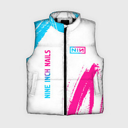 Женский жилет Nine Inch Nails neon gradient style: надпись, симв, цвет: 3D-черный