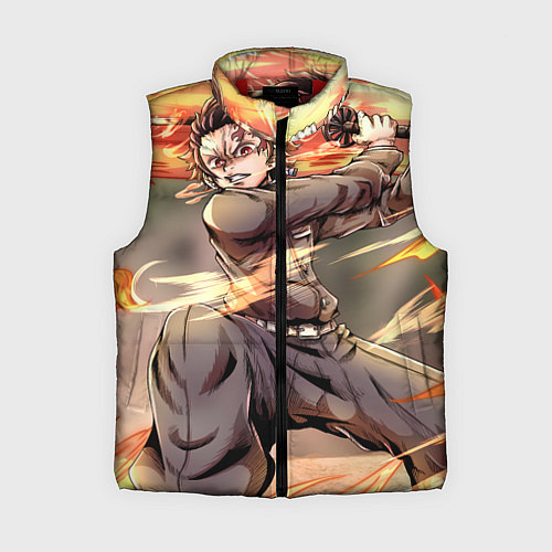 Женский жилет Клинок рассекающий демонов Тандзиро Камадо / 3D-Красный – фото 1