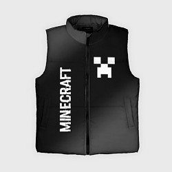 Женский жилет Minecraft glitch на темном фоне: надпись, символ