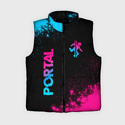 Женский жилет Portal - neon gradient: надпись, символ, цвет: 3D-черный