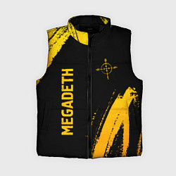 Женский жилет Megadeth - gold gradient: надпись, символ, цвет: 3D-черный