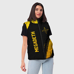 Женский жилет Megadeth - gold gradient: надпись, символ, цвет: 3D-черный — фото 2