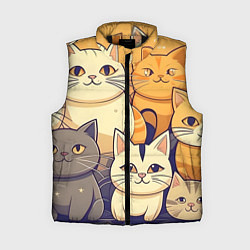 Женский жилет Кошачий принт от нейросети, цвет: 3D-черный