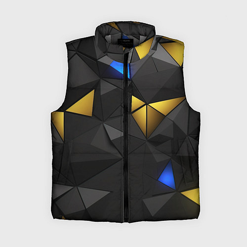 Женский жилет Black yellow geometry / 3D-Светло-серый – фото 1