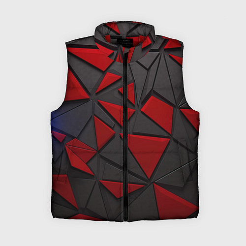 Женский жилет Черные и красные объемные элементы / 3D-Красный – фото 1