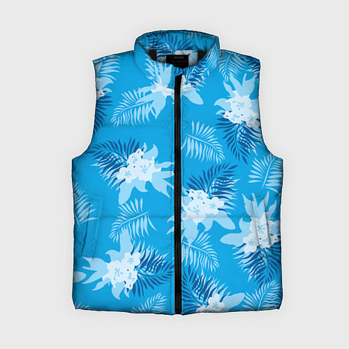 Женский жилет Синие цветы - Vice city - new ver / 3D-Черный – фото 1