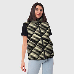 Женский жилет Большие золотые выпуклые ромбы, цвет: 3D-светло-серый — фото 2