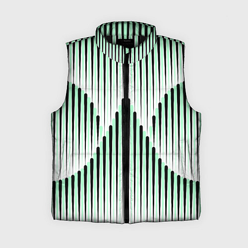 Женский жилет Зеленый геометрический круглый узор / 3D-Черный – фото 1