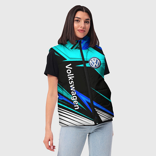 Женский жилет Фольцваген - sport uniform / 3D-Красный – фото 3