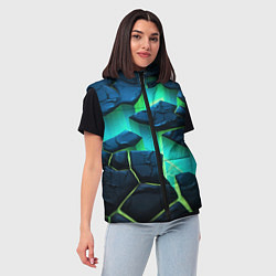 Женский жилет Разлом объемных зеленых плит, цвет: 3D-светло-серый — фото 2