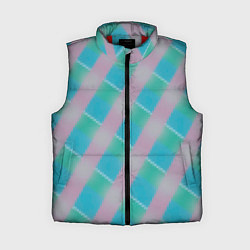 Женский жилет Бирюзовый фон розовые фигуры