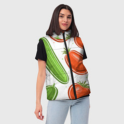 Женский жилет Помидоры и огурцы, цвет: 3D-светло-серый — фото 2