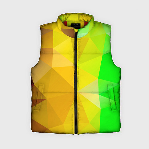 Женский жилет Жёлто-зелёная геометрия / 3D-Красный – фото 1