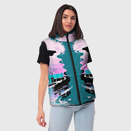 Женский жилет Vanguard abstraction - vogue / 3D-Красный – фото 3