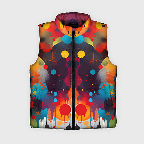 Женский жилет Mirrow colorful blots - abstraction - vogue / 3D-Черный – фото 1