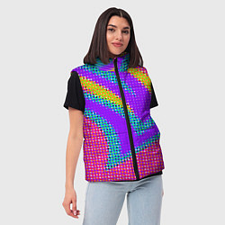 Женский жилет Круглые пиксели, цвет: 3D-черный — фото 2
