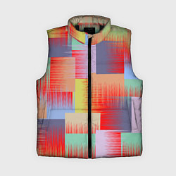 Женский жилет Веселая разноцветная клетка, цвет: 3D-черный