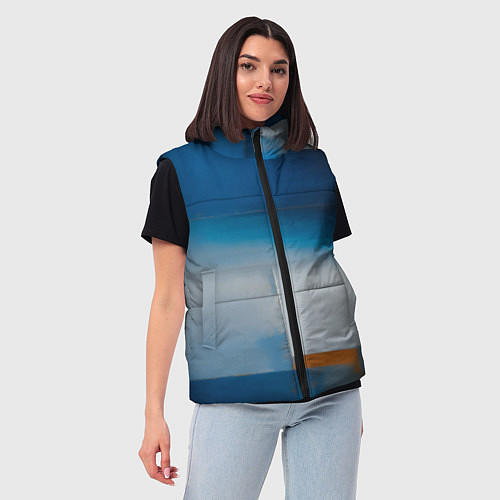 Женский жилет Синяя палитра / 3D-Светло-серый – фото 3