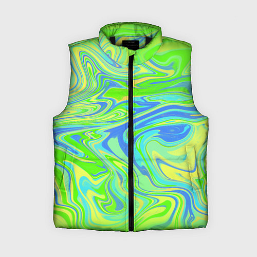 Женский жилет Неоновая абстракция волны / 3D-Черный – фото 1