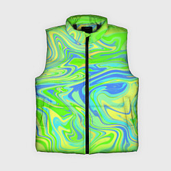 Женский жилет Неоновая абстракция волны, цвет: 3D-черный
