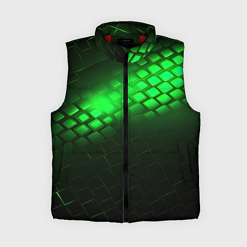 Женский жилет Неоновые зеленые пластины / 3D-Красный – фото 1