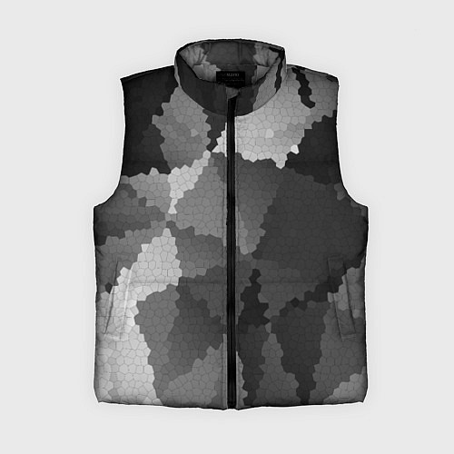 Женский жилет Мозаичный узор в серых оттенках / 3D-Светло-серый – фото 1