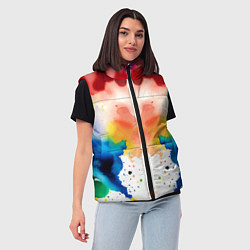 Женский жилет Цветная монотипия - поп-арт, цвет: 3D-светло-серый — фото 2