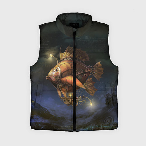 Женский жилет Рыба-дирижабль в ночи / 3D-Черный – фото 1