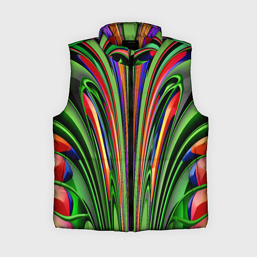 Женский жилет Зеленые прожилки / 3D-Красный – фото 1