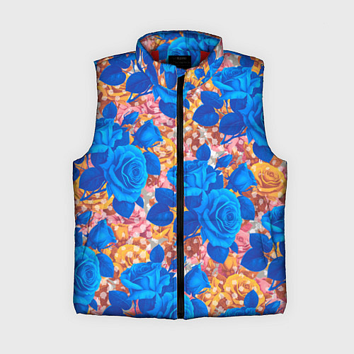 Женский жилет Цветочный разноцветный узор с розами / 3D-Красный – фото 1