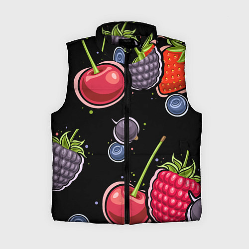 Женский жилет Плоды и ягоды / 3D-Черный – фото 1