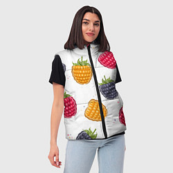 Женский жилет Разноцветная малина, цвет: 3D-черный — фото 2