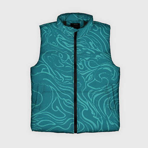 Женский жилет Абстракция зелёный разводы / 3D-Черный – фото 1