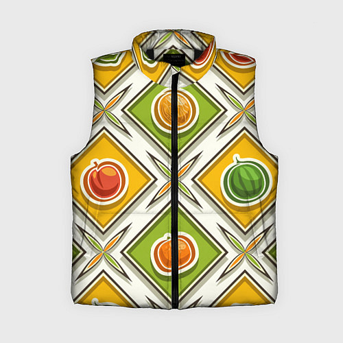 Женский жилет Fruits and berries pattern / 3D-Черный – фото 1