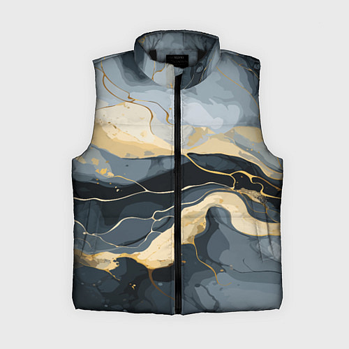 Женский жилет Черный с золотом мрамор / 3D-Черный – фото 1