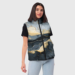 Женский жилет Черный с золотом мрамор, цвет: 3D-черный — фото 2