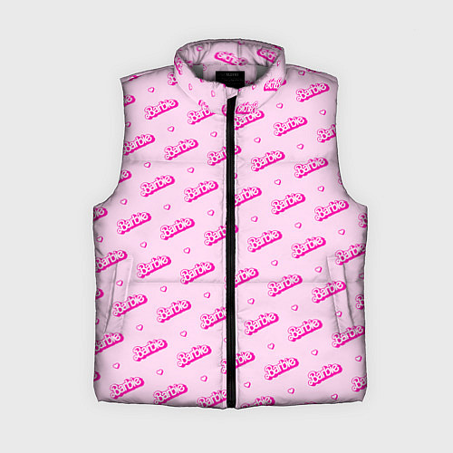 Женский жилет Паттерн - Барби и сердечки / 3D-Светло-серый – фото 1
